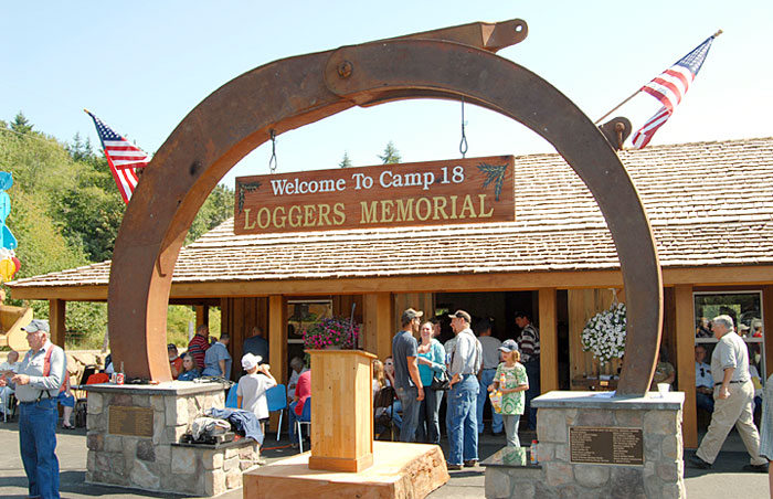 Camp 18 Loggers Memorial — ceremony day gathering