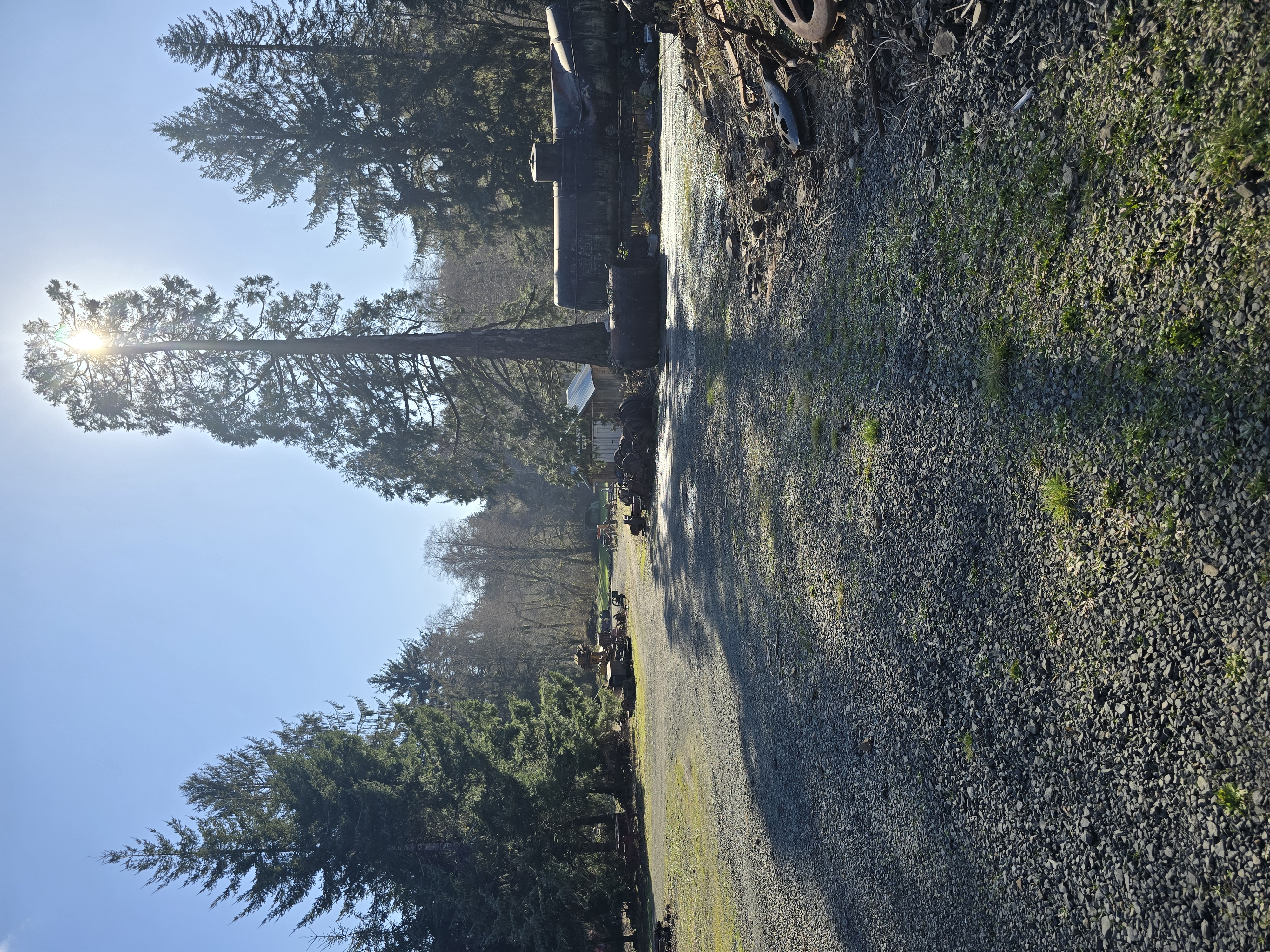 Tanker train car struck by the falling spar pole pulley