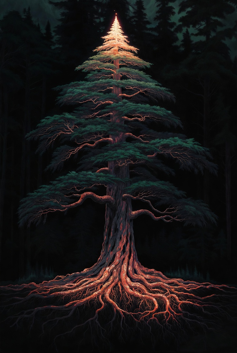 Pacific Northwest Douglas fir — the living memorial tree of Camp 18